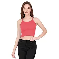 THE BLAZZE 1002 Women's Sleeveless Crop Tops Sexy Strappy Tees (XX-Large(38?-40""), T - Dark Rose)-thumb1