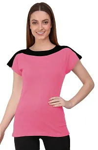 THE BLAZZE 1330 Women's Cotton Regular Fit Round Neck Half Sleeve Utility T-Shirts for Women Combo (Medium, Color_08)-thumb2