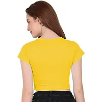 THE BLAZZE 1121 Crop Tops for Women (XL, Yellow)-thumb1