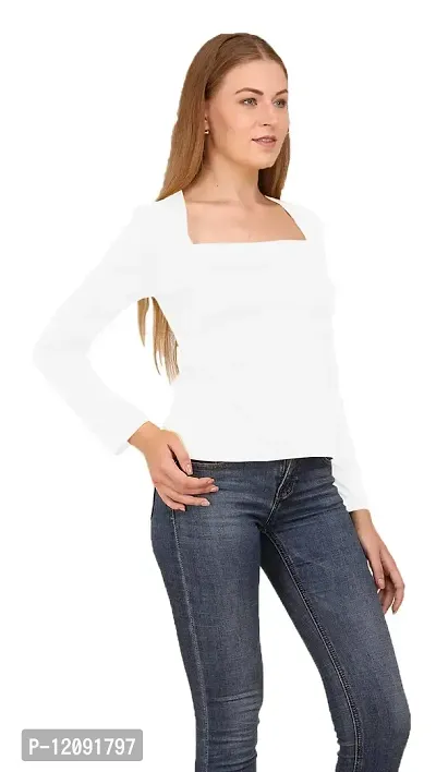 THE BLAZZE 1414 Women's Stylish Western Square Neck Full Sleeves Women's Top (XS, Color_02)