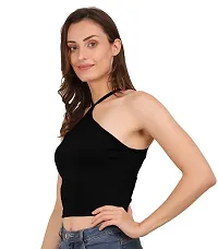 AD2CART A1585 Women's Lycra Stretchy Casual Solid Sleeveless Crop Tops for Women (XL, Color_01)-thumb2