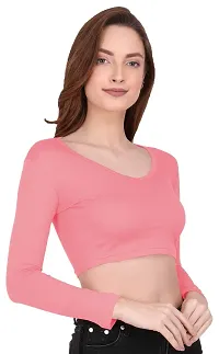 THE BLAZZE 1109 Women's V Neck Crop Top-thumb2