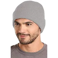 THE BLAZZE 2015 Unisex Winter Cap (Free Size, Grey)-thumb3