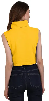 THE BLAZZE 1344 Women's Basic High Neck Sleeveless Crop Top-thumb2