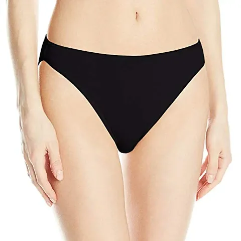 THE BLAZZE Women's Thong High Rise Sexy Solid G-String Thong Bikini T-String Sexy Lingerie Panties Briefs (Small(32""/80cm - Chest), Black)