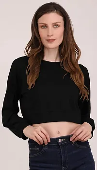 THE BLAZZE 1341 Women's Boxy Round Neck Full Sleeve Crop Top-thumb5