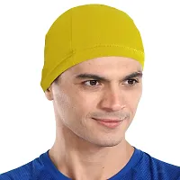 THE BLAZZE Cotton Helmet Cap (Maroon+Yellow)-thumb2