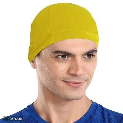 THE BLAZZE Cotton Helmet Cap (Maroon+Yellow)-thumb3