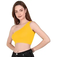 THE BLAZZE Women's Sleeveless Crop Tops Sexy Strappy Tees (XX-Large, Mustard Yellow)-thumb2