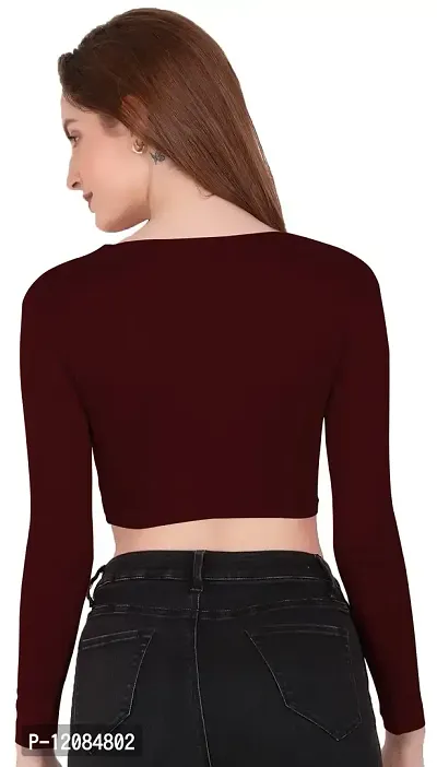 THE BLAZZE 1109 Women's V Neck Crop Top-thumb2