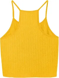 THE BLAZZE 1002 Women's Sleeveless Crop Tops Sexy Strappy Tees (Medium(32""-34""), H - Yellow)-thumb1