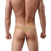 THE BLAZZE Men's Cotton Spandex Thong (X-Large-(38""/95cm), Beige)-thumb1