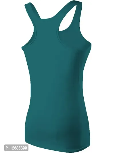 THE BLAZZE Women's Rib Racerback Tank Top (S, Prussian Blue)-thumb2