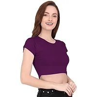 THE BLAZZE 1121 Readymade Saree Blouse for Women (S, Violet)-thumb2