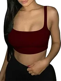 THE BLAZZE 1044 Sexy Women's Tank Crop Tops Bustier Bra Vest Crop Top Bralette Blouse Top for Womens (XX-Large, Maroon)-thumb3