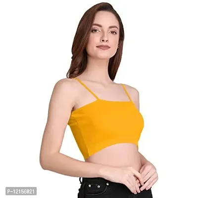 THE BLAZZE 1290 Sexy Women's Tank Tops Bustier Bra Vest Crop Top Bralette Blouse Top for Womens (M, Yellow)-thumb4