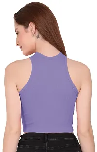 THE BLAZZE 1025 Women's Summer Basic Sexy Strappy Sleeveless Racerback Camisole Crop Top Top (X-Small, Color_02)-thumb1