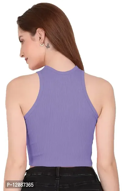 THE BLAZZE 1025 Women's Summer Basic Sexy Strappy Sleeveless Racerback Camisole Crop Top Top (X-Small, Color_02)-thumb2