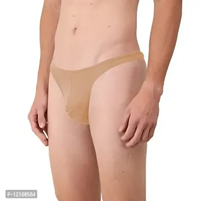 AD2CART A0010 Men's G-String Thong Thongs Sexy Low Mid High Rise Thongs Sexy Underwear Thongs for Men(XL, Beige)-thumb3
