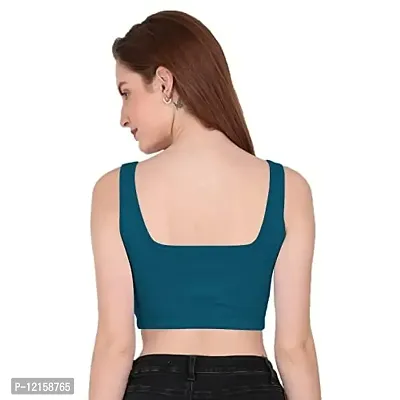 THE BLAZZE 1044 Sexy Women's Tank Crop Tops Bustier Bra Vest Crop Top Bralette Blouse Top for Women (X-Small, Prussian Blue)-thumb2