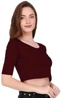 THE BLAZZE 1055 Crop Tops for Women (Small, Maroon)-thumb4