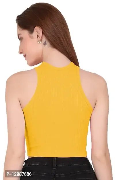 THE BLAZZE 1025 Women's Summer Basic Sexy Strappy Sleeveless Racerback Camisole Crop Top Top (Medium, Color_05)-thumb2