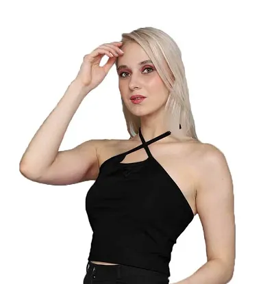 AD2CART A1673 Women's Basic Solid Stylish Crop Top for Women
