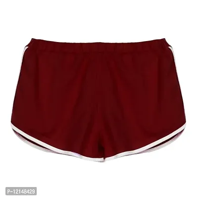 THE BLAZZE Women Sports Shorts Gym Workout Yoga Short Pack of 2 (M, Maroon+Purple)-thumb4