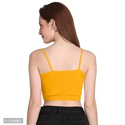 THE BLAZZE 1290 Sexy Women's Tank Tops Bustier Bra Vest Crop Top Bralette Blouse Top for Womens (M, Yellow)-thumb3