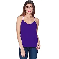 THE BLAZZE Women's Cotton Spaghetti Top (M, Royal Blue)-thumb1