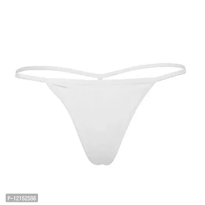 THE BLAZZE Thong for Women Sexy Solid G-String T-String Sexy Lingerie Briefs Underpants (Large, White)