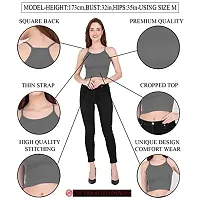 THE BLAZZE 1002 Women's Sleeveless Crop Tops Sexy Strappy Tees (X-Large(36?-38""), G - Dark Grey)-thumb5