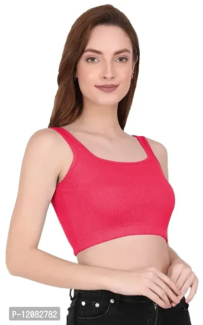 THE BLAZZE 1044 Crop Tops for Women (X-Large, Dark Pink)-thumb5