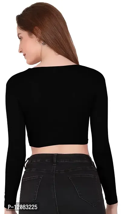 THE BLAZZE 1109 Women's V Neck Crop Top-thumb2