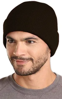 THE BLAZZE 2015 Winter Beanie Cap for Men and Women's (Free Size, Brown)-thumb2