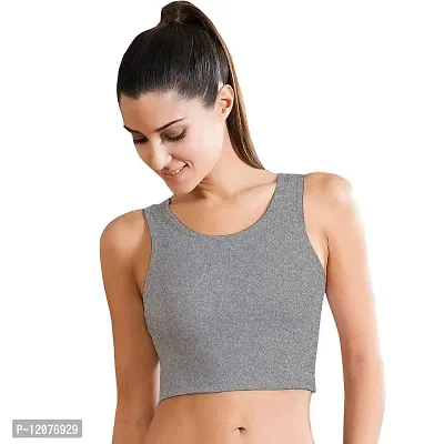 THE BLAZZE Women's Cotton Camisole (AS-88_Charcoal Melange_X-Large)-thumb0