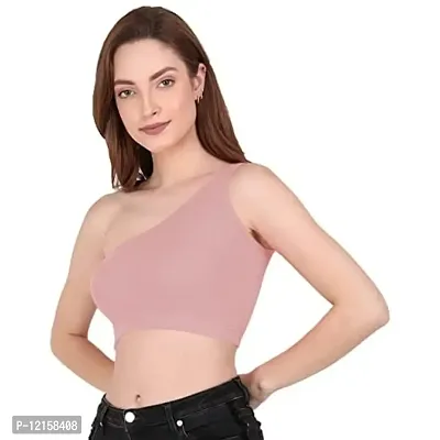 THE BLAZZE Women's Sleeveless Crop Tops Sexy Strappy Tees (X-Large, Lilac)-thumb3