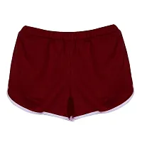 THE BLAZZE Women Sports Shorts Gym Workout Yoga Short Pack of 2 (S, Green+Maroon)-thumb4