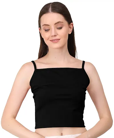 AD2CART A1663 Women's Basic Solid Wide Flat Neck Stylish Crop Top for Women