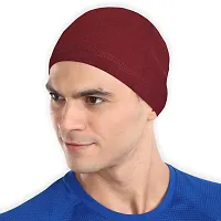 THE BLAZZE Cotton Helmet Cap (Maroon+Yellow)-thumb3