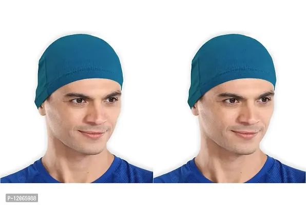 THE BLAZZE Skull Cap/Helmet Cap/Running Beanie - Ultimate Thermal Retention  Performance Moisture Wicking. Fits Under Helmets-Navy (1, Turquoise Blue+Turquoise Blue)