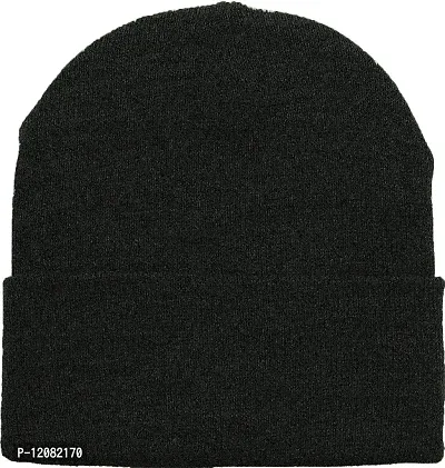 THE BLAZZE 2015 Unisex Winter Cap (Free Size, Dark Grey)-thumb2