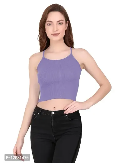 THE BLAZZE 1002 Women's Sleeveless Crop Tops Sexy Strappy Tees-thumb2