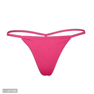 THE BLAZZE Thong for Women Sexy Solid G-String T-String Sexy Lingerie Briefs Underpants (Large, Pink)