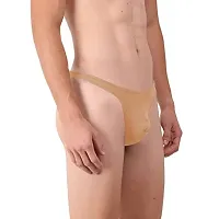 AD2CART A0010 Men's G-String Thong Thongs Sexy Low Mid High Rise Thongs Sexy Underwear Thongs for Men(XL, Beige)-thumb3