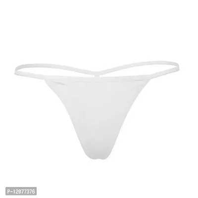 THE BLAZZE Thong for Women Sexy Solid G-String T-String Sexy Lingerie Briefs Underpants (X-Large, White)