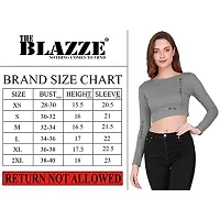 THE BLAZZE 1373 Women's Basic Boat Neck Full Sleeve Readymade Saree Blouse for Women(S,Color_10)-thumb2