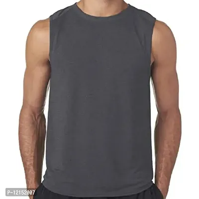 THE BLAZZE Mens Moisture Wicking Muscle Tank Top Shirt (Large, Dark Grey)