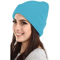 THE BLAZZE 2015 Winter Beanies Caps for Men and Women (3, Grey,White,Blue)-thumb1