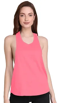 THE BLAZZE 1005 Women's Cotton Racerback Tank Top (X-Large(36?-38""), Light Pink)-thumb2